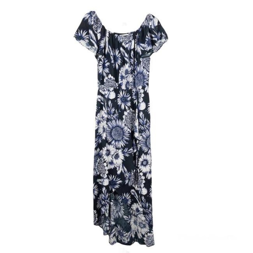 band of gypsies blue sunflower maxi dress